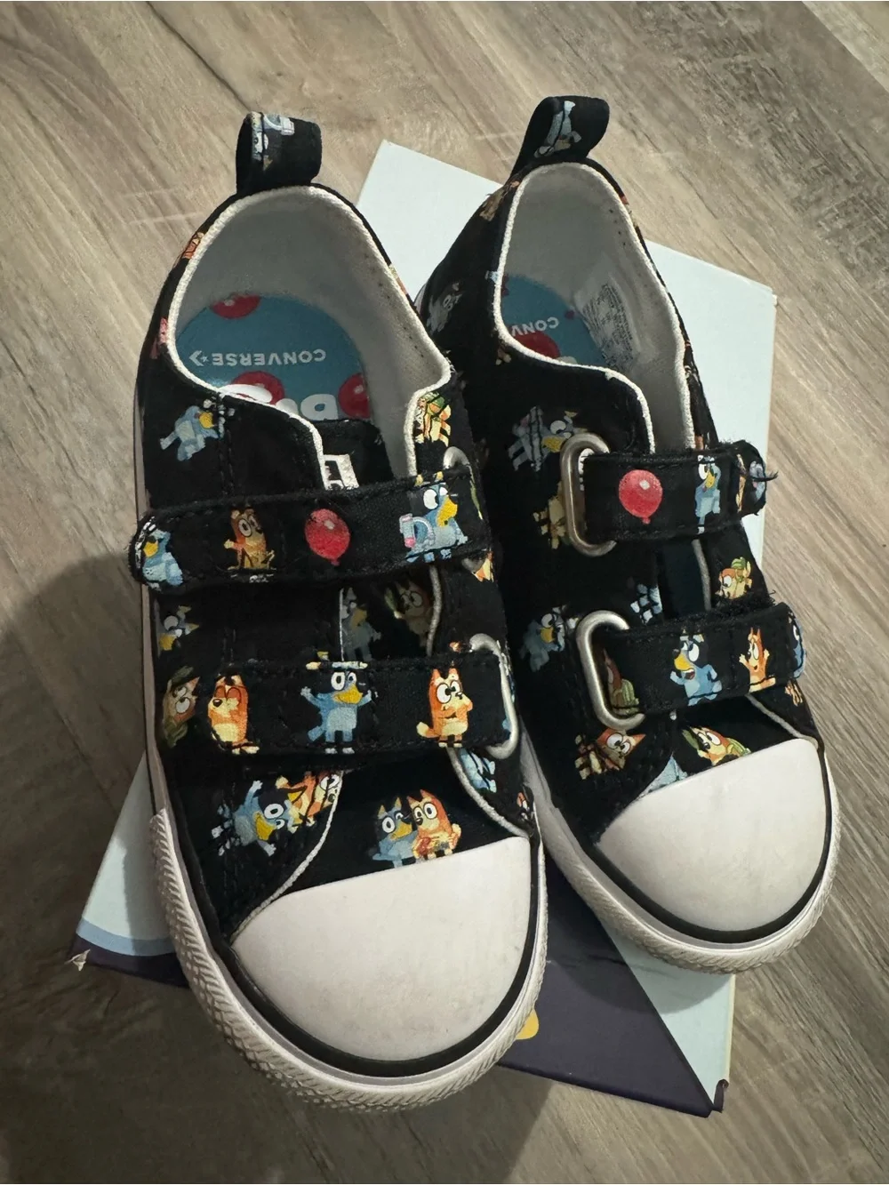 Converse Bluey Kids Sneakers Black Cartoon Print